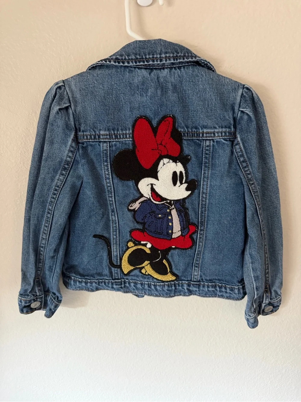 GAP Girls Denim Jacket with Minnie Patch - Blue